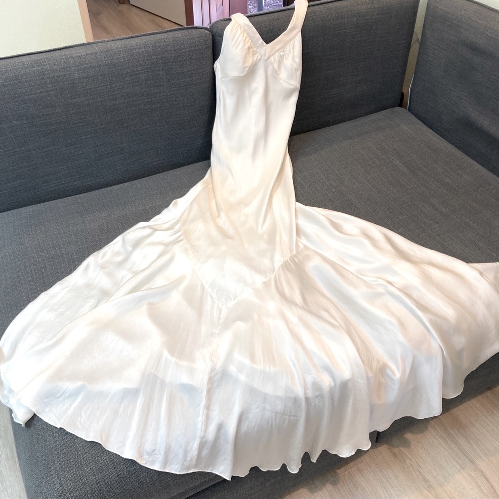 Jovani Ivory Silk slip dress